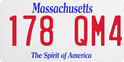 MA license plate 178QM4