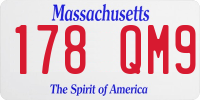 MA license plate 178QM9