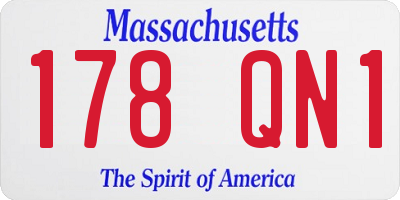 MA license plate 178QN1