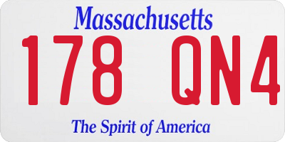 MA license plate 178QN4