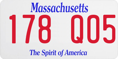 MA license plate 178QO5