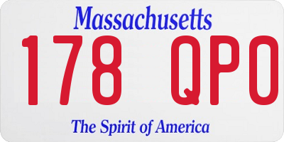 MA license plate 178QP0