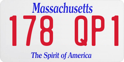 MA license plate 178QP1
