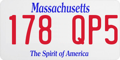MA license plate 178QP5