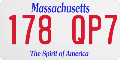MA license plate 178QP7