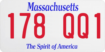 MA license plate 178QQ1