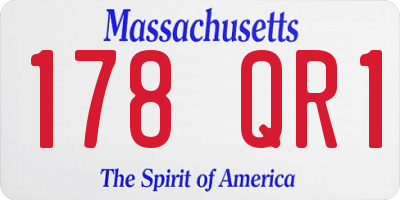 MA license plate 178QR1