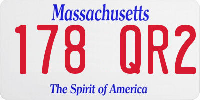 MA license plate 178QR2