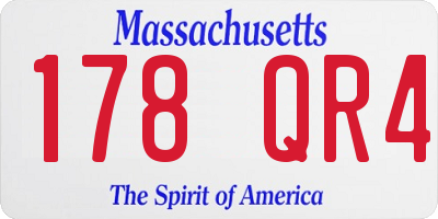 MA license plate 178QR4