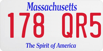 MA license plate 178QR5