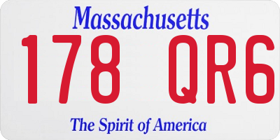 MA license plate 178QR6
