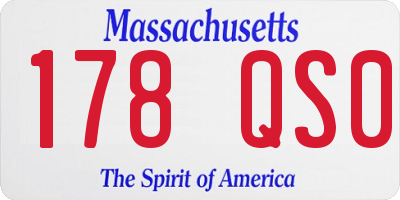 MA license plate 178QS0