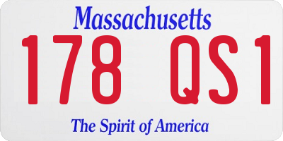 MA license plate 178QS1