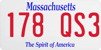 MA license plate 178QS3
