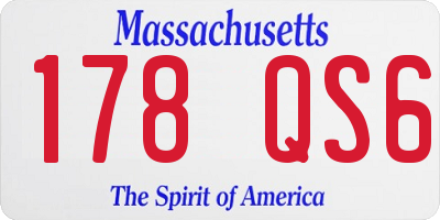 MA license plate 178QS6