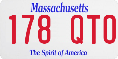 MA license plate 178QT0