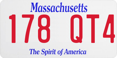MA license plate 178QT4