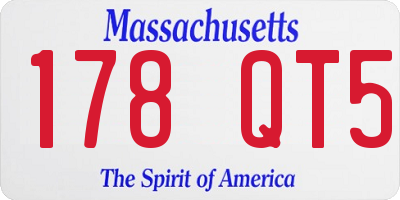 MA license plate 178QT5