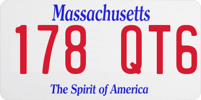 MA license plate 178QT6