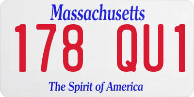 MA license plate 178QU1