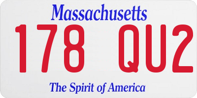 MA license plate 178QU2