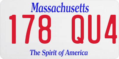 MA license plate 178QU4