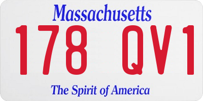 MA license plate 178QV1