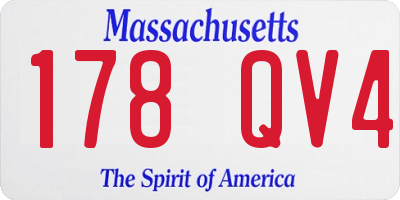 MA license plate 178QV4