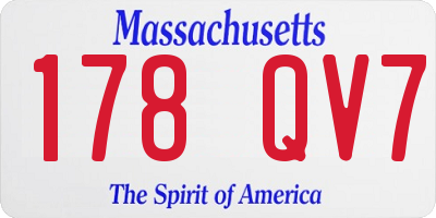 MA license plate 178QV7