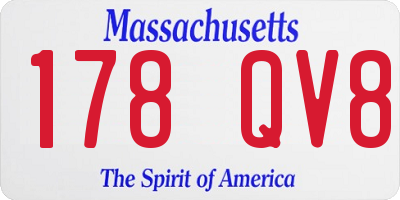 MA license plate 178QV8