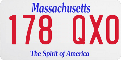 MA license plate 178QX0