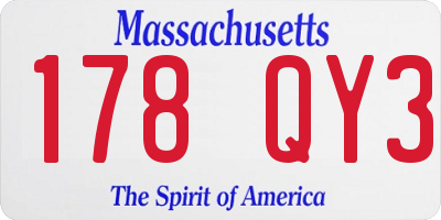 MA license plate 178QY3