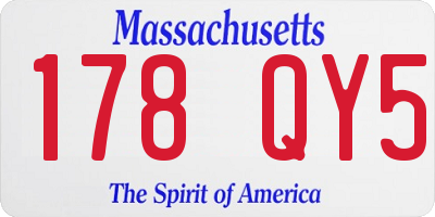 MA license plate 178QY5