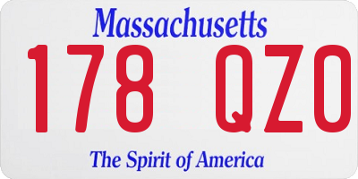 MA license plate 178QZ0