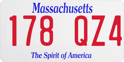 MA license plate 178QZ4