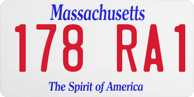 MA license plate 178RA1