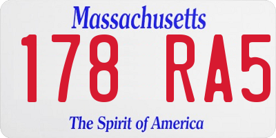 MA license plate 178RA5