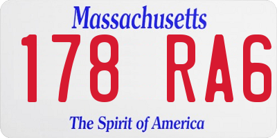 MA license plate 178RA6