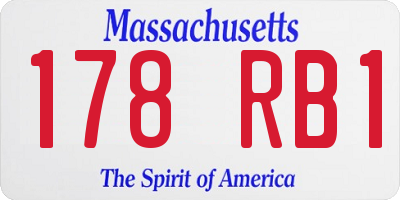 MA license plate 178RB1