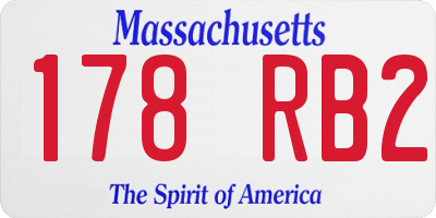 MA license plate 178RB2