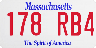 MA license plate 178RB4