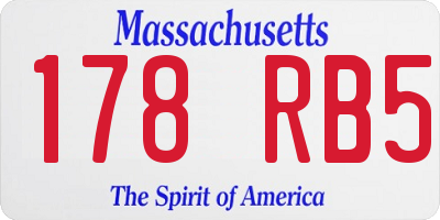 MA license plate 178RB5