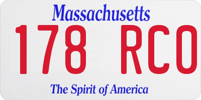 MA license plate 178RC0