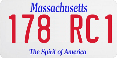 MA license plate 178RC1