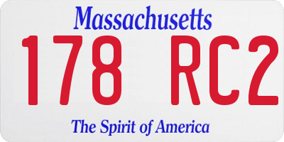 MA license plate 178RC2