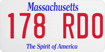 MA license plate 178RD0