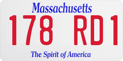 MA license plate 178RD1