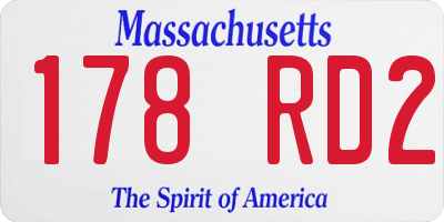 MA license plate 178RD2