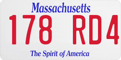 MA license plate 178RD4