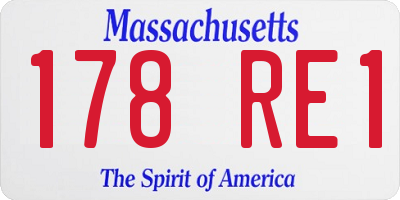 MA license plate 178RE1